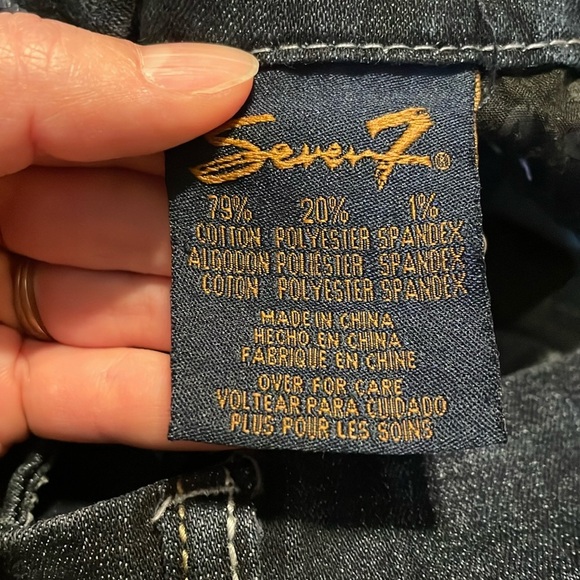 Seven 7 Bootcut Jeans Women’s 28 Dark Wash Denim Distressed Cowgirl Mid-rise - Picture 4 of 16